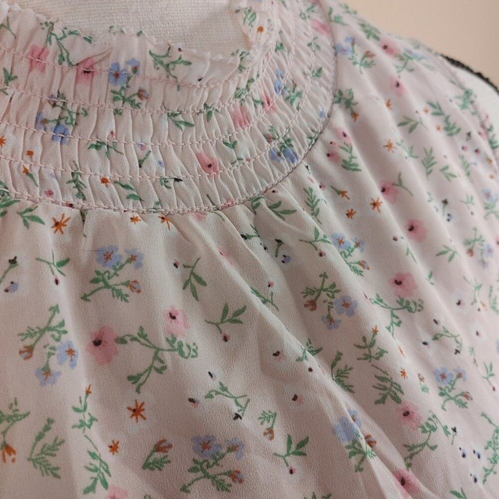 Japna Floral Peplum Size Small Sleeveless Cottage Core Kawaii Sleeveless Blouse - Picture 7 of 9